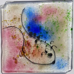 Under the Sea Fish Tile - blue. pink & green