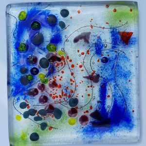 Wire Series - Copper Tile blue & yellow