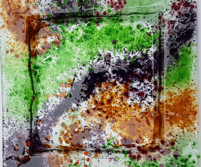 Vibrant green and purple dish